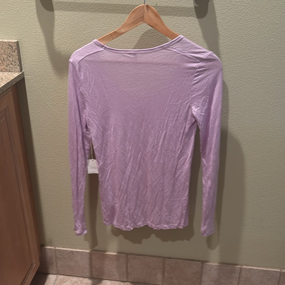 NWT Banana Republic Lilac Long Sleeve silky top - Picture 7 of 10